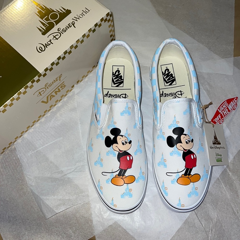 DISNEY Vans X Walt Disney World 50th Anniversary Mickey Slip-on Shoes